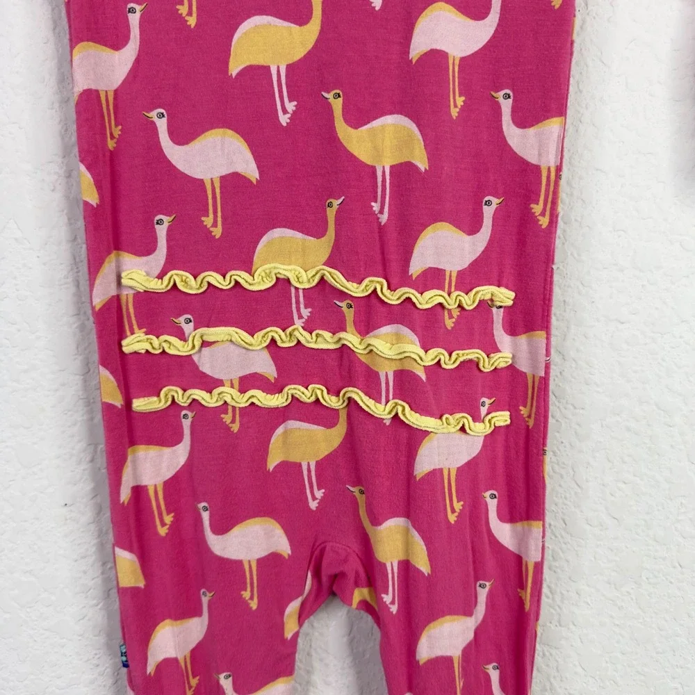 Kickee Pants 2PC Pajama Bundle 18-24M Bamboo Pink Dog Flamingo Sleeper Whimsical
